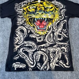 Ed Hardy by Christian Audigier Tiger Snake All Over Print T-Shirt